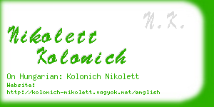 nikolett kolonich business card